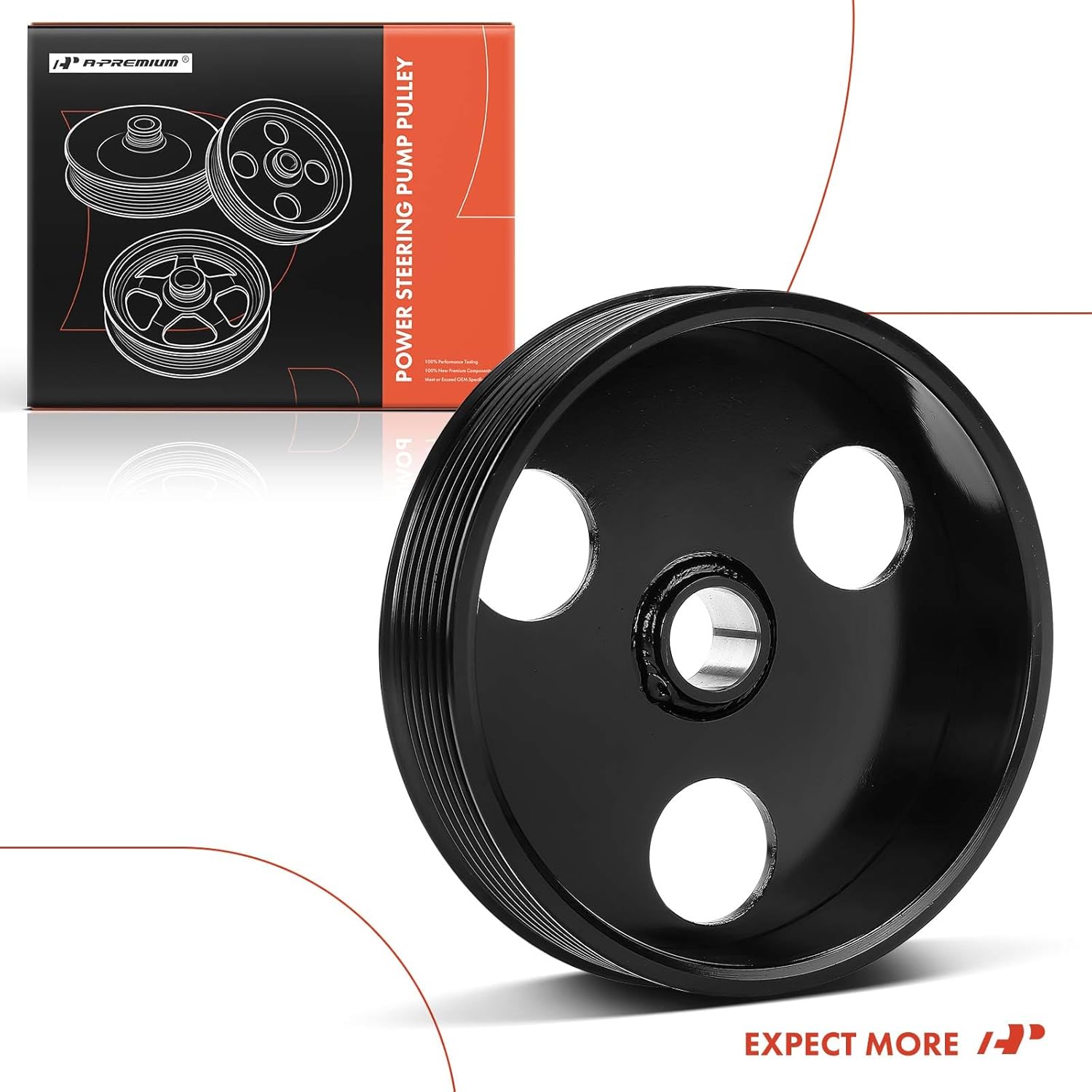 A-Premium Power Steering Pump Pulley Compatible with Chevrolet Malibu, Impala, Beretta, Corsica, Lumina & Buick Regal, Century, Skylark & Oldsmobile Achieva, Cutlass, Alero & Pontiac Aztek, Grand Am