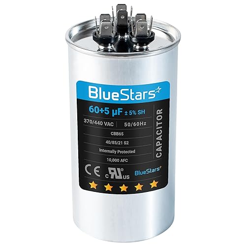Miniatura 19 de [Listado UL] BlueStars 10 uF ± 5% MFD 370/440V CBB65 CBB65A Pieza de Repuesto de Capacitor de Arranque y Funcionamiento Ovalado - Capacitores