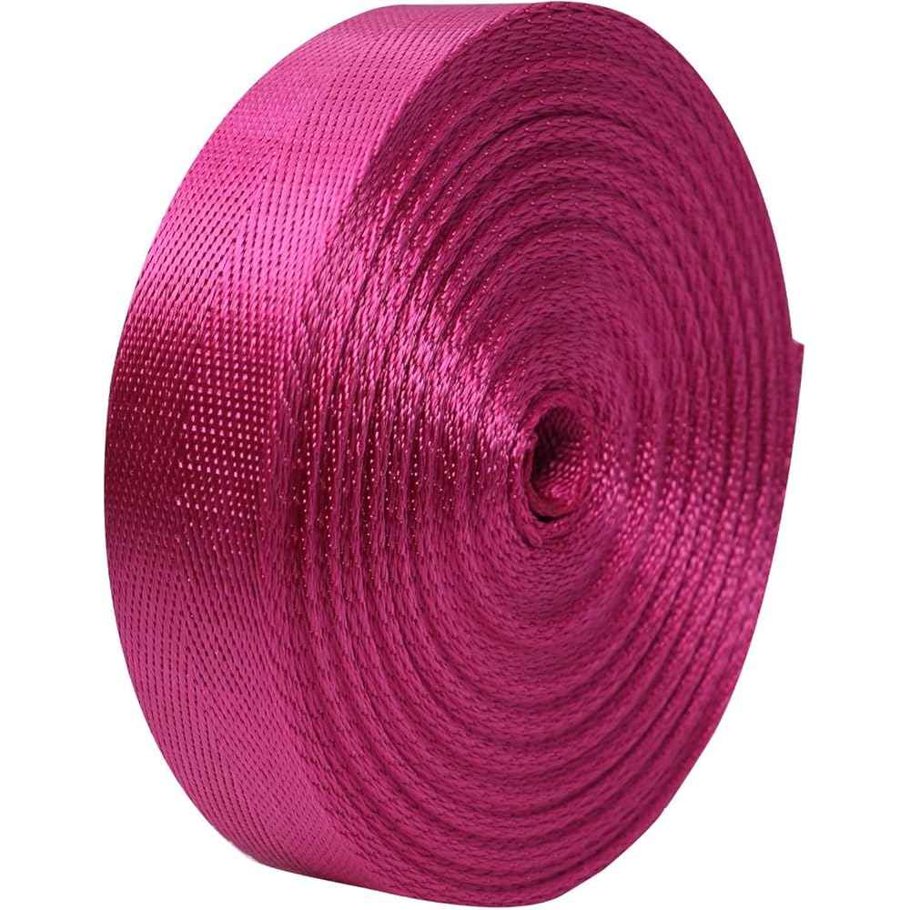 Nylon Webbing Straps, 1 Inch Wide Heavy Duty Nylon Strap, Durable Flat Rope Webbing, 10 and 25 Yard Roll for Backpack Strapping, Tie-Down, Dog Leash, 18 Vibrant Colors (Purplish Red, 10 Yard)