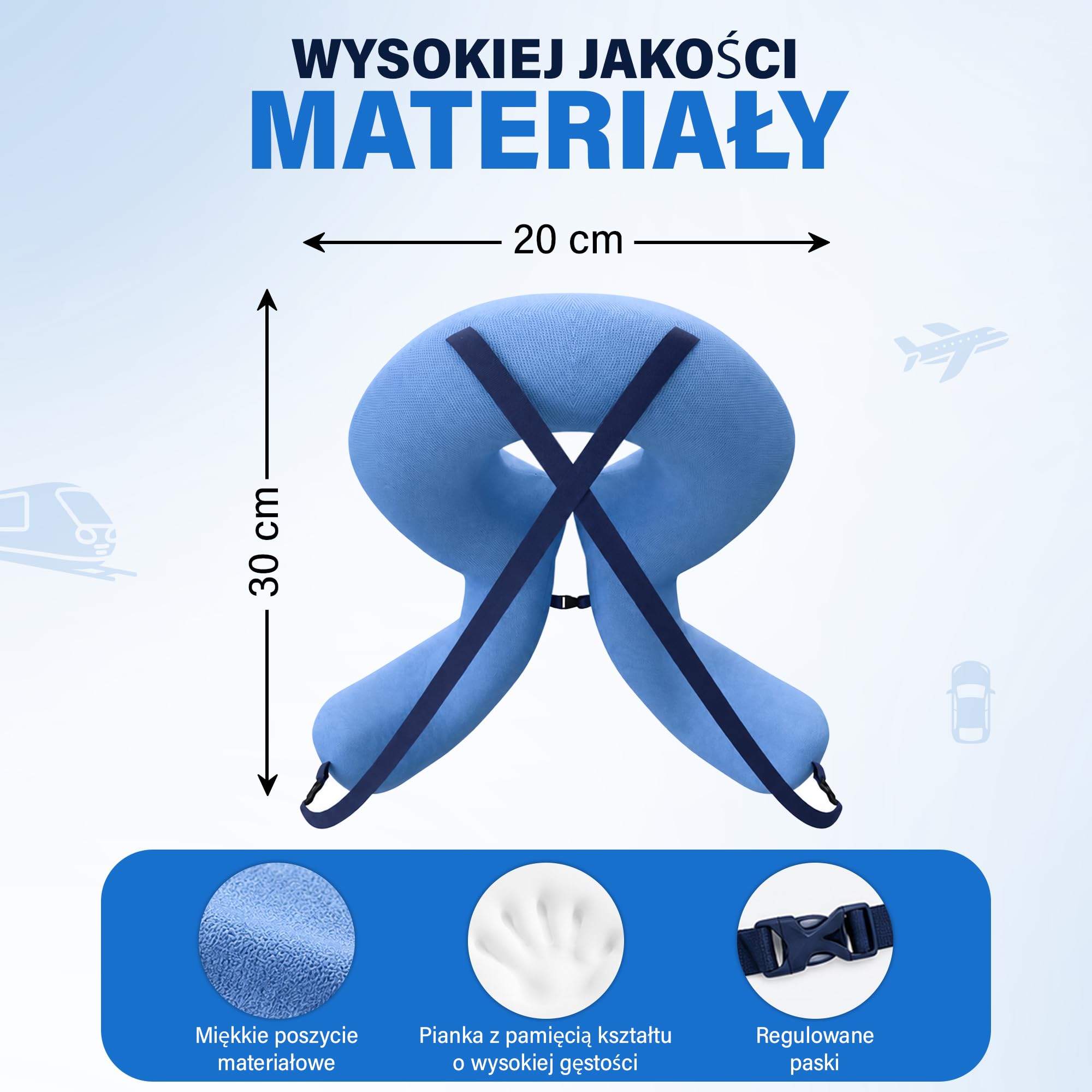 Poduszka podróżna, nadmuchiwana poduszka z podparciem szyjki macicy 3D, oddychająca i kompaktowa poduszka powietrzna, konstrukcja zapobiegająca opadaniu głowy, łatwa do