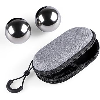 Massage Balls with Case 304 Stainless Steel Baoding Balls Diameter 40mm Chinese Hand Exercise Ball Pack of 2