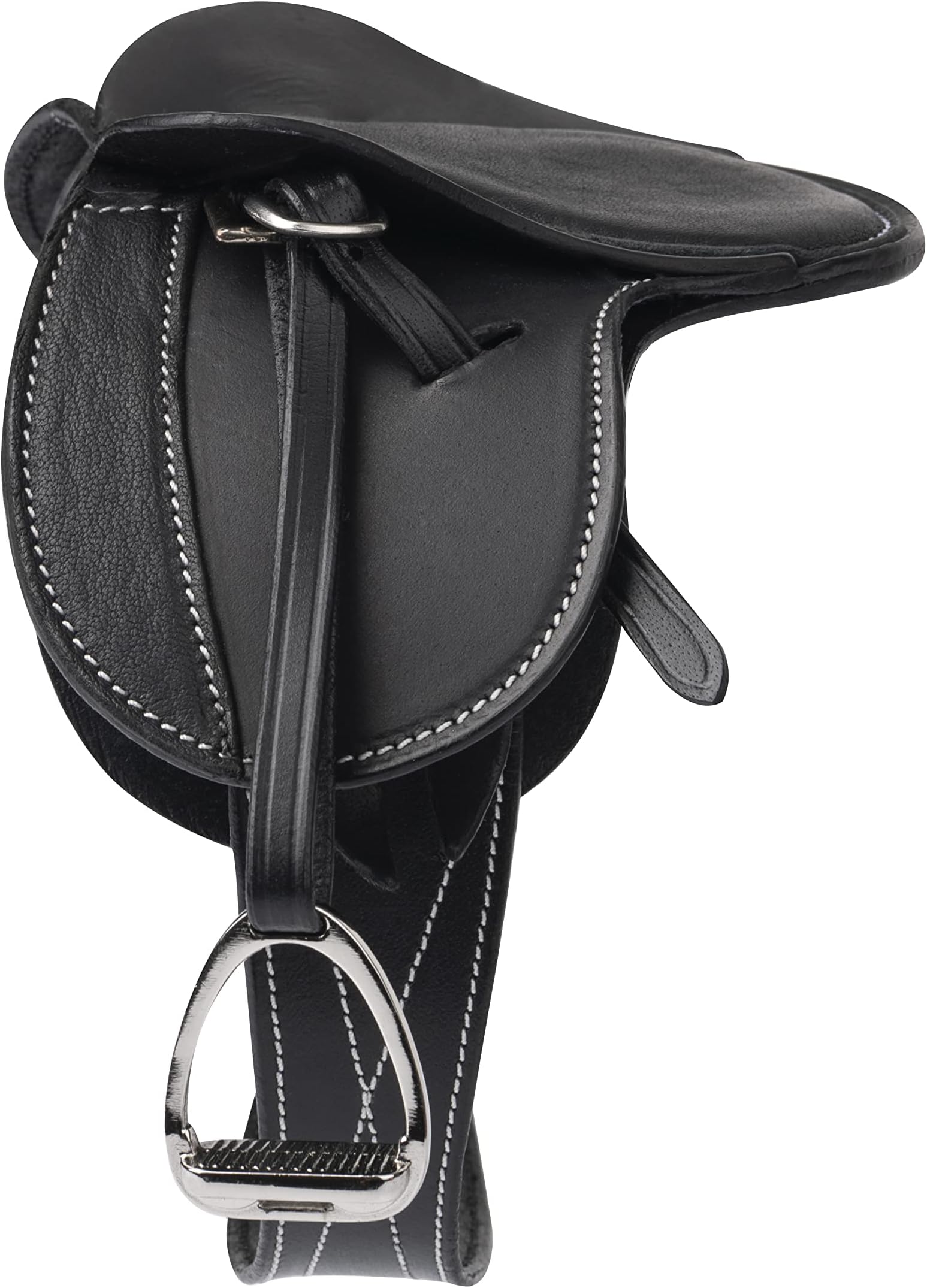 LeMieux Toy Pony Saddle - Black - Fine Grain Leather - Suitable for Ages 8 Years +