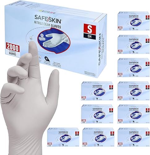 Miniatura 10 de SAFESKIN Nitrile Exam Gloves Disposable Powder-Free Gloves for Medical, Dental, Cleaning, Cooking, Chemotherapy, 3.5 Mil Gray