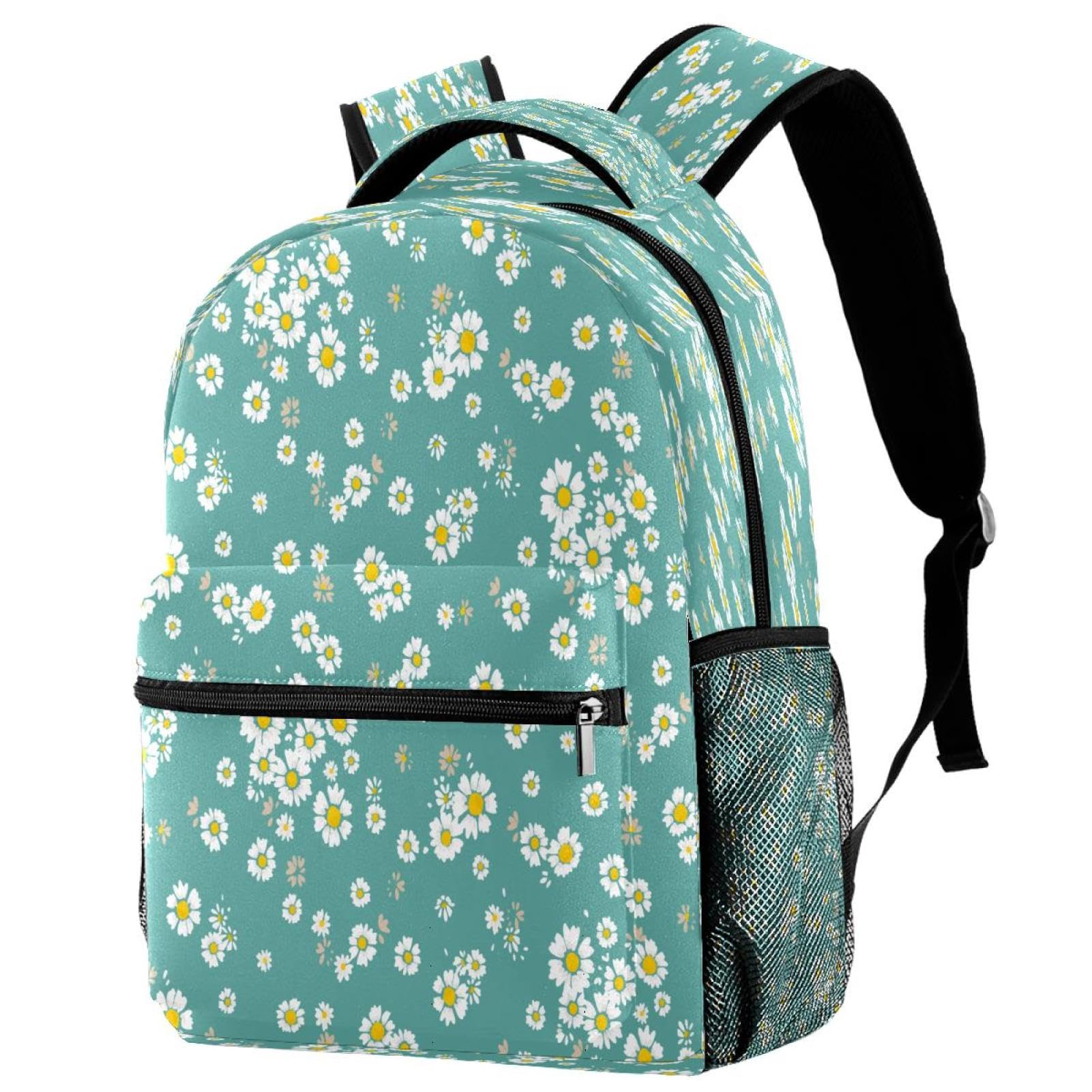 Sac à dos imprimé marguerite blanche avec grand volume compact - 7