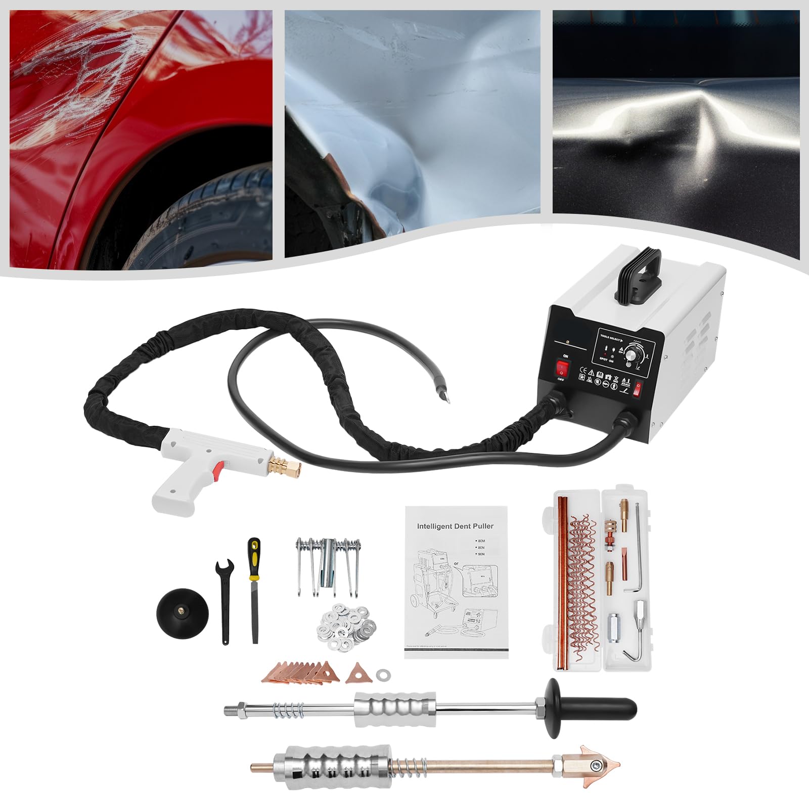 Carrozzeria Spotter Saldatrice a punti 3 KW Dent Puller saldatrice a punti auto con 7 modalità versatili per riparazione di urti auto e camion