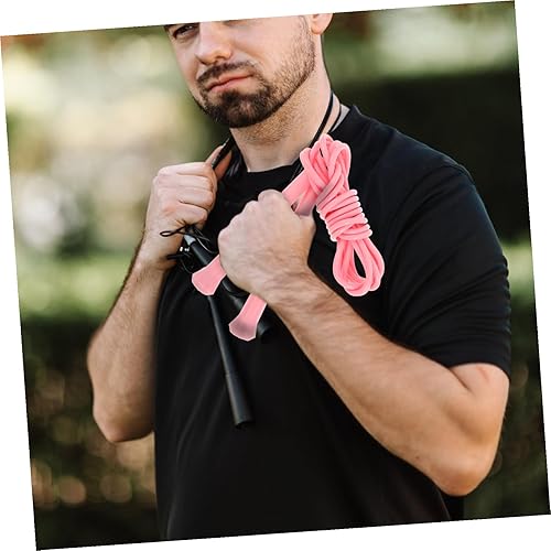 Miniatura 6 de Cuerda de saltar de velocidad ajustable para fitness y ejercicio, cuerda de saltar rosa para mujeres y hombres, coordinación de agilidad y