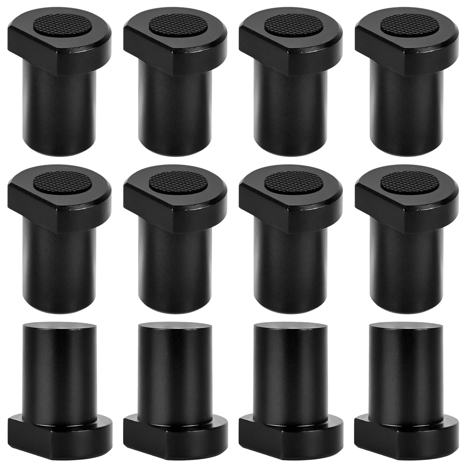 Gancho de banco de aleación de aluminio, 12 piezas banco de perro abrazadera de banco de trabajo posicionamiento mandíbulas accesorio para agujero de perro de 20 mm (negro)