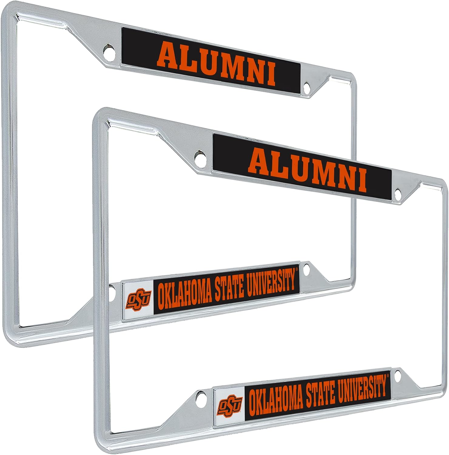 Desert Cactus Oklahoma State University License Plate Frame Car Tag Holder for Front or Back of Car Officially Licensed Metal (Alumni Black Background 2-Pack)