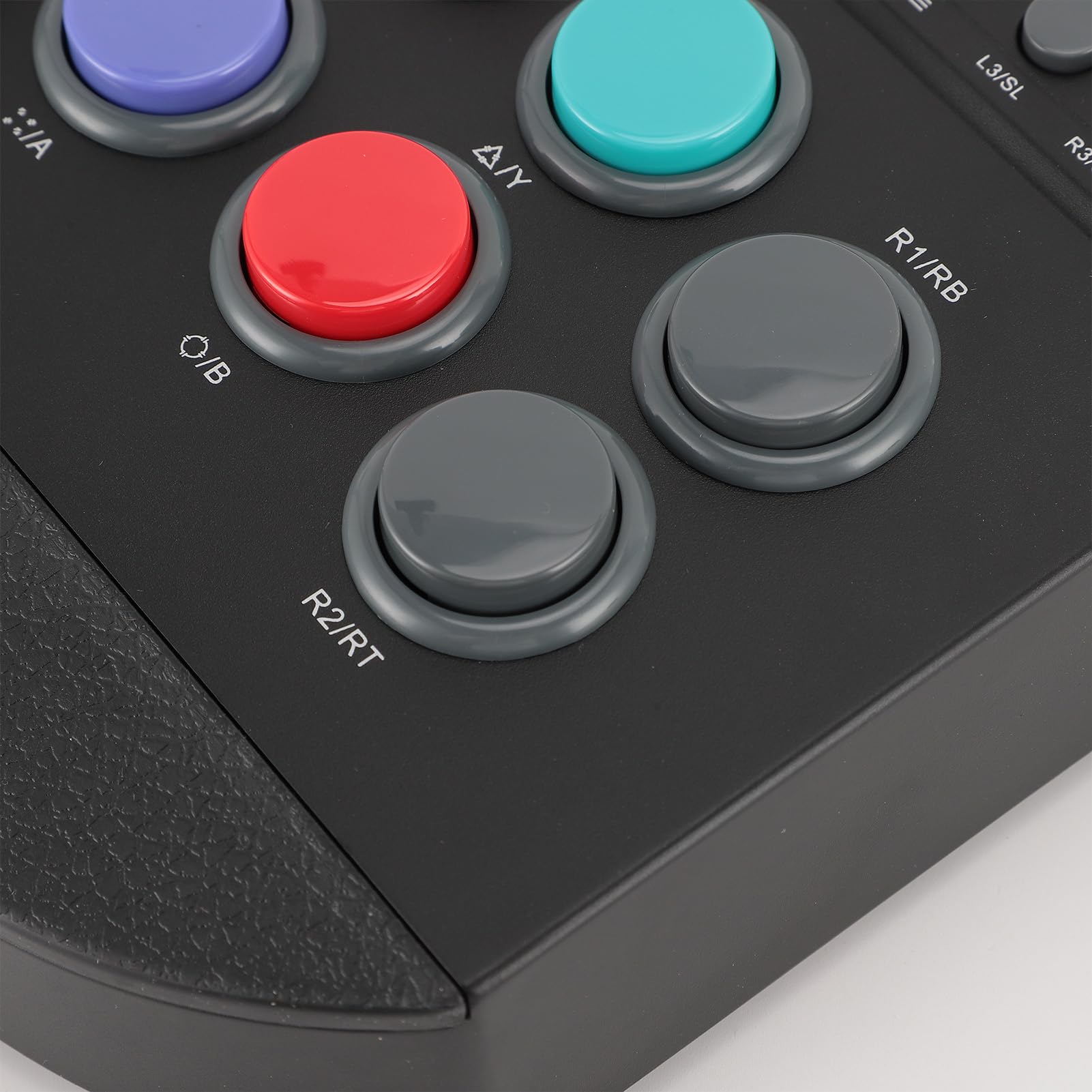 Diyeeni Joystick Arcades, Controlador Fighting Stick con Puerto USB, Funciones Turbo y Macro, Modo Dual, 8 Botones Grandes y Reposamanos de Goma, para Android TV Box, Wins 7 8 10
