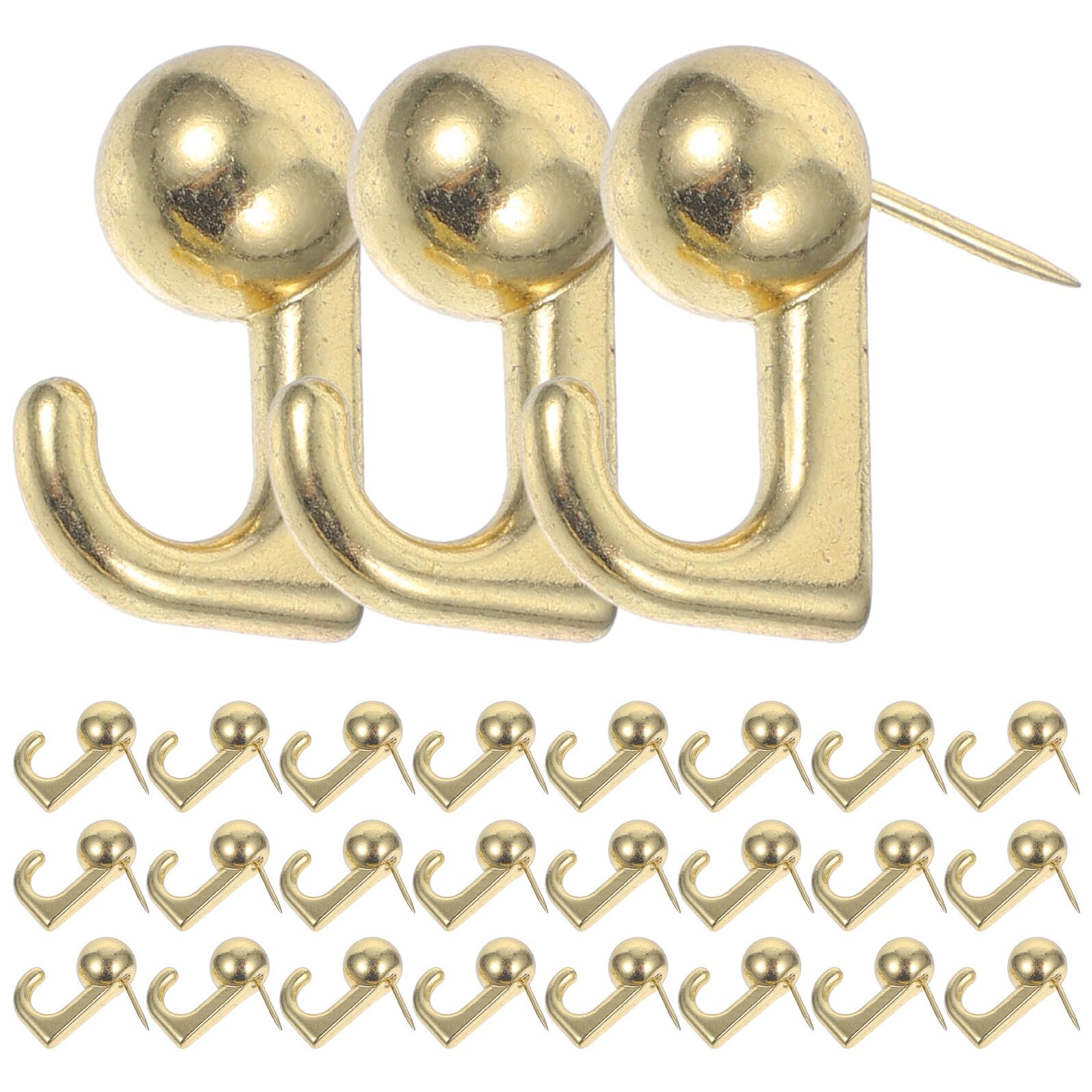 Crochets muraux à punaises en alliage de zinc or pour tableaux | Lot de 50 pièces