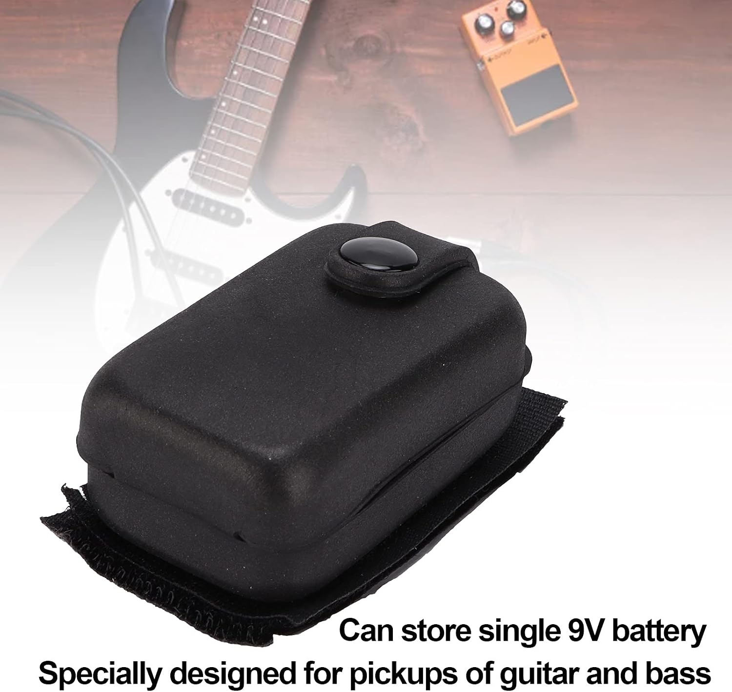 Guitar Battery Box, 9V Battery Case, Acoustic Guitar Bag Black Pocket Carrying Case Bag Organizer PU Portable Holster Musical Instrument Accessories for Pickup image 2