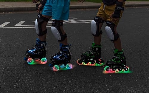 Miniatura 33 de MammyGol Adjustable Inline Skates for Kids Boys Girls Youth Beginner with Light up Wheels Ages 4-16 Verde