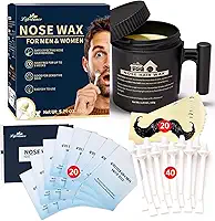Lifestance Kit de cera de nariz masculino | 150 g | Kit de cera de cabelo nasal de grande capacidade com 40 aplicadores, 25 a 30 usos | Kit de cera de nariz para mulheres | Kit de depilação de pelos