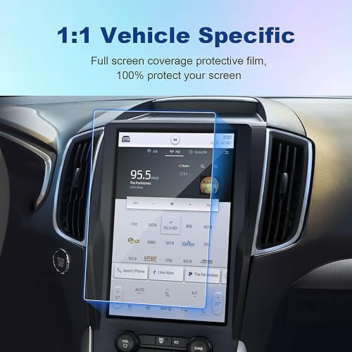 Miniatura 3 de Protector de pantalla Edge 2021-2023 2024 para Ford Edge (SESELST-LineTitanioST) Pantalla táctil de 12 pulgadas, película protectora nano HD Clarity