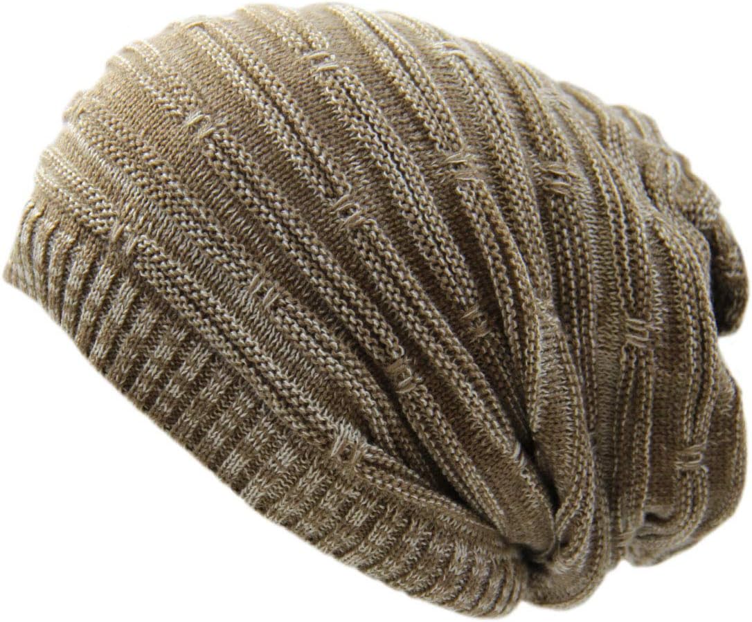 Rasta Stretch Long Beanie Hats (Khaki Multi)