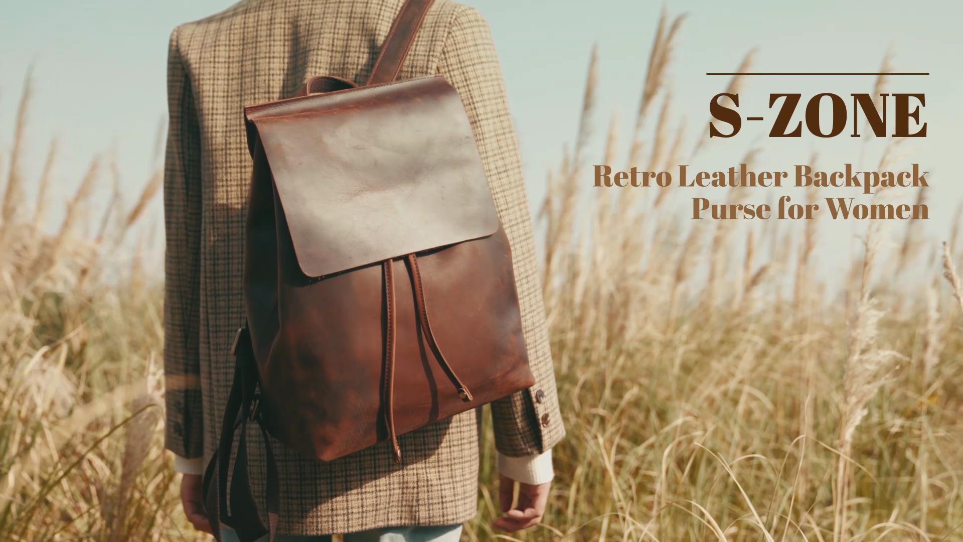 Amazon.com: S-ZONE Women Genuine Leather Backpack Purses 