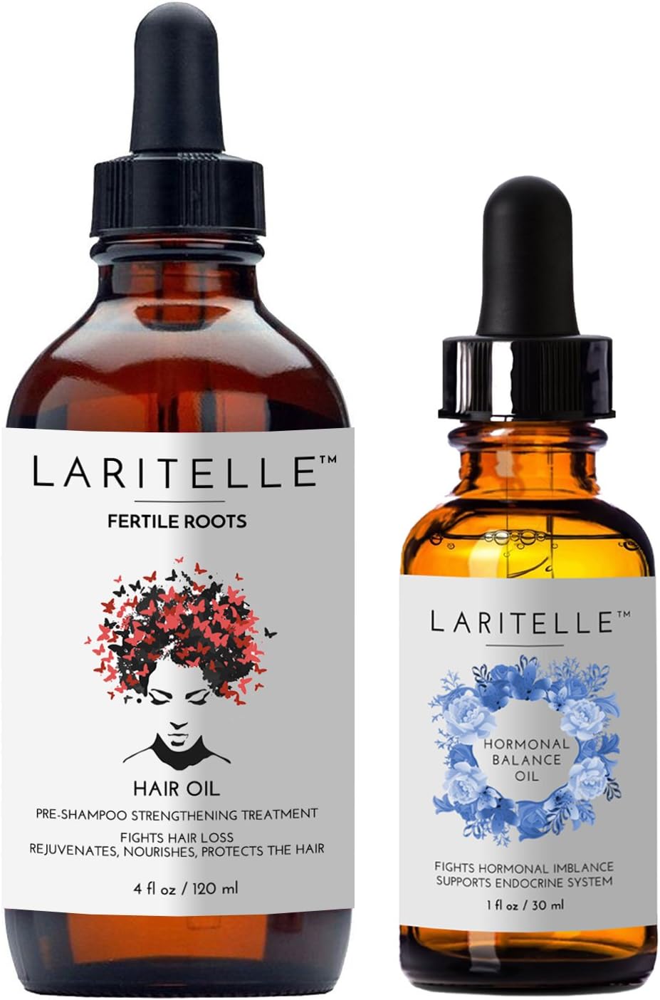 Organic Hair Growth Complex | Hair Loss Treatment 4 oz + Hormonal Balance & Thyroid Support Treatment 1 oz | Balances Hormones, Nourishes Hair Follicles, Promotes New Hair Growth | GMO-free