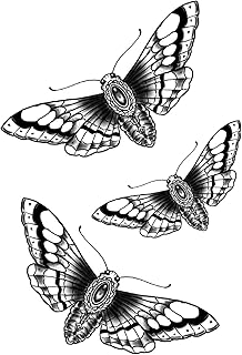 x3 Tatouage Éphémère Papillon traditionnel - Lot de 3 feuilles de tatouages temporaires | Bras, épaule, dos, mollet, cuisse, jambe | Noir | Homme, femme - TATTOO YOUR STYLE