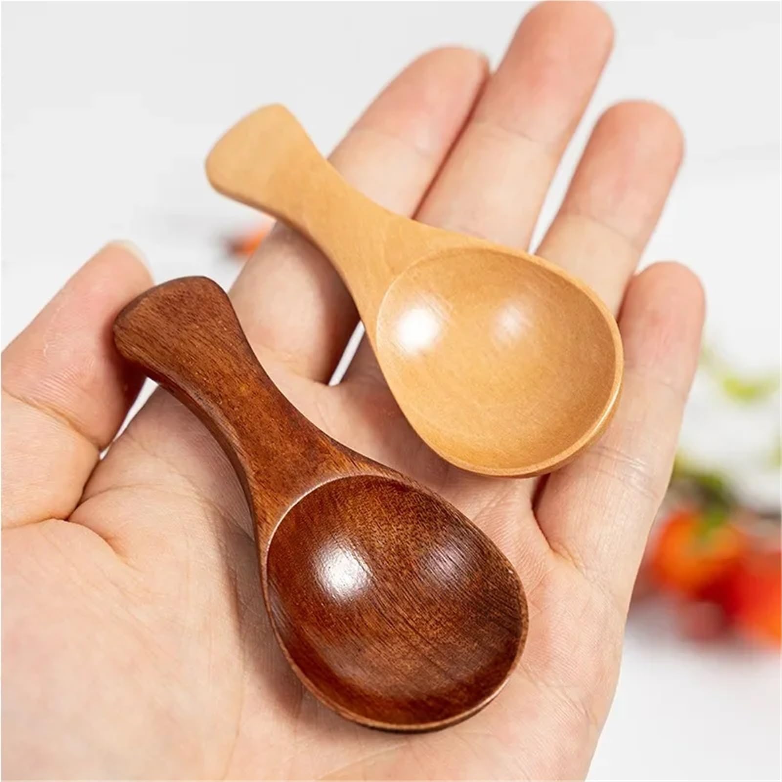 Mini-Holzlöffel, 50 Stück, natürliches Holz, für Tee, Kaffee, Honig | Umweltfreundliche 8,5 cm Mini-Löffel für Salz, Zucker, Gewürze und gefrorene Leckereien (50 Stück - natürliches Holz)