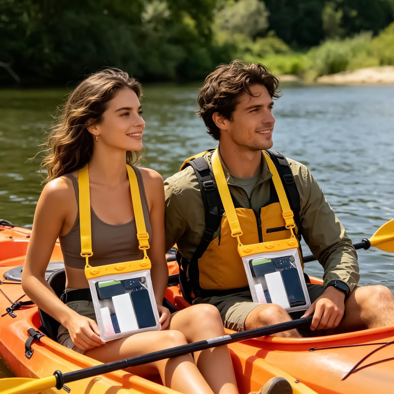 Custodia Impermeabile Telefono Cellulare Borsa a Tracolla Grande Touch | Borsa Subacquea per Smartphone Da Spiaggia, Crociera, Piscina, Rafting, Immersioni, Snorkeling, Barca E Kayak