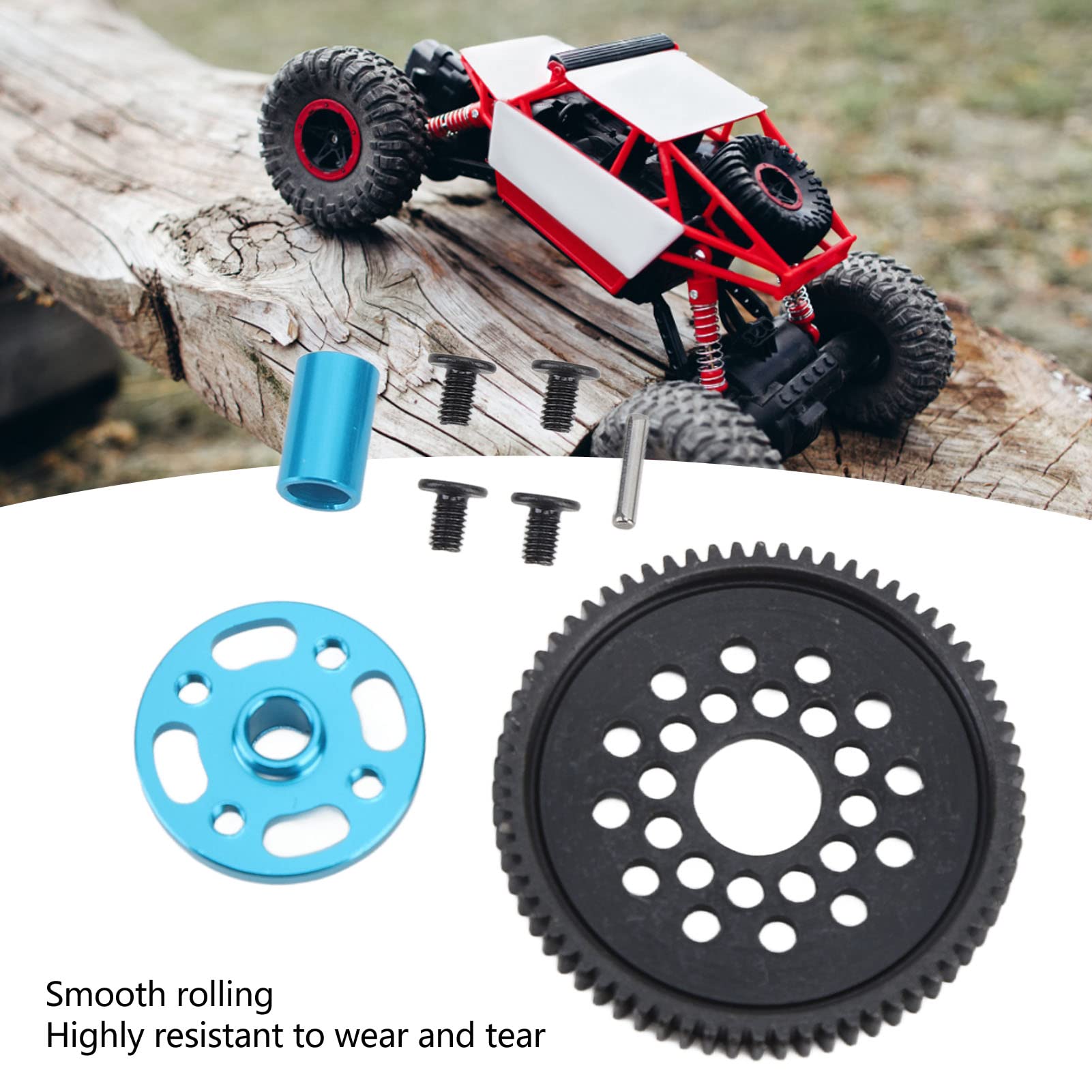 Steel Gear Set, 68T Steel Gear Set Smooth Rolling Gear Accuracy Steel Gears High Speed Gear Kit Replacement Part Accessory for TT 02 RC Cars