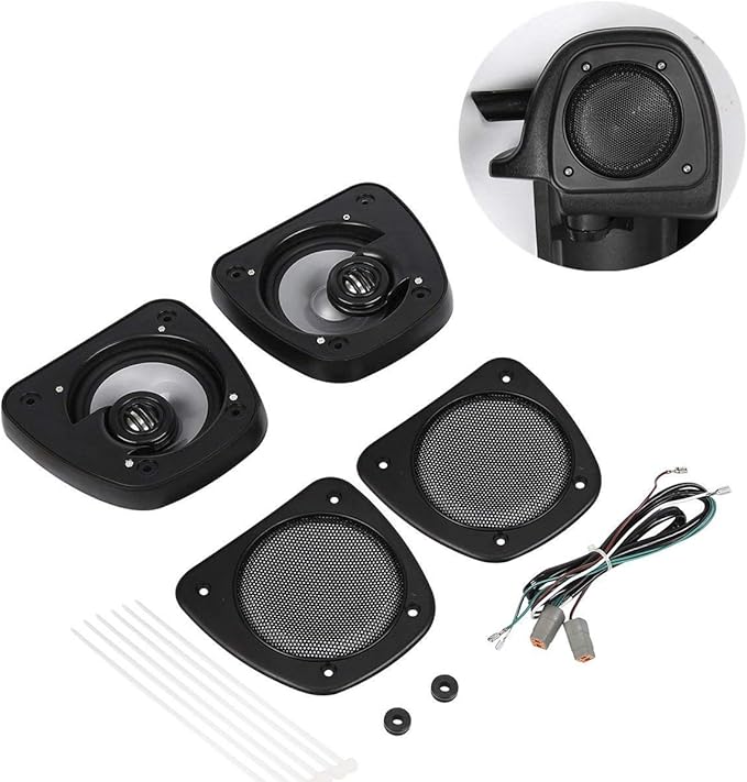 Altavoces Inferiores de Carenado XFMT Negro Compatible con Harley 06-13 miniatura 4
