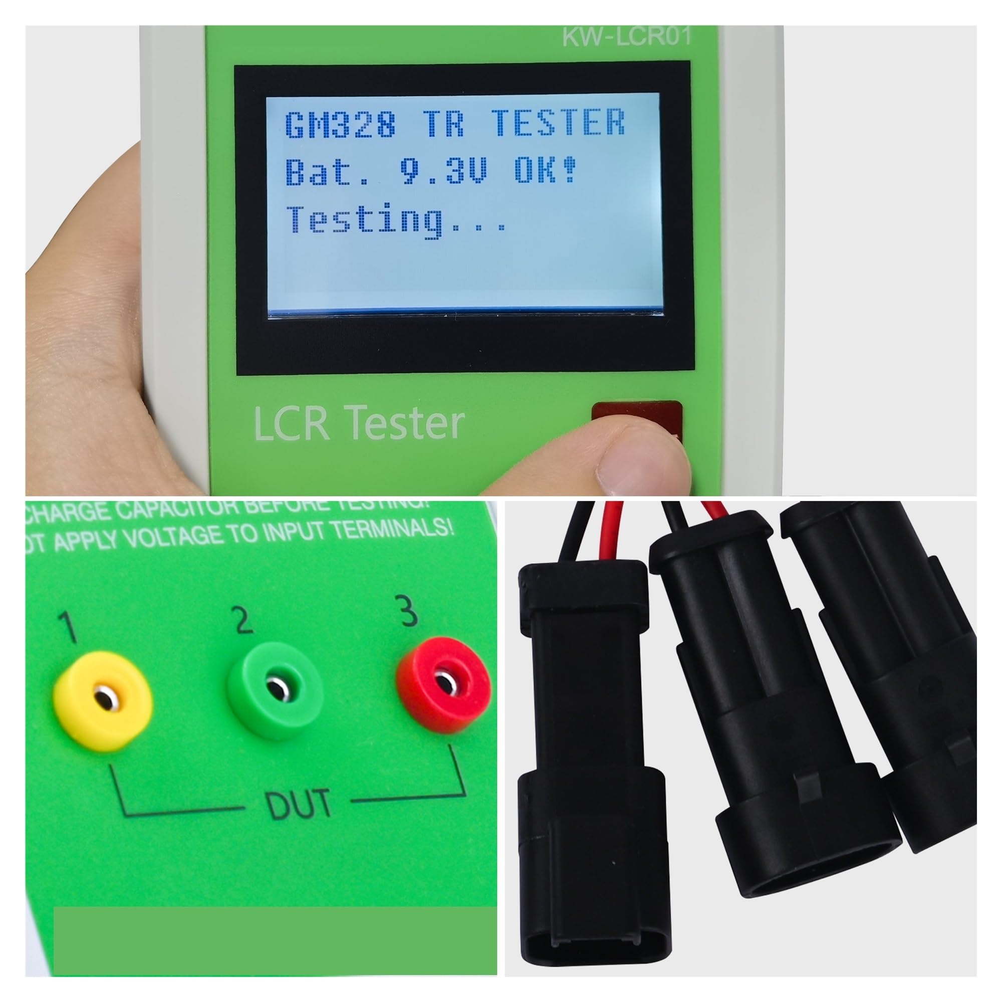 Probador de inyectores Comprobador de resistencia, capacitancia e inductancia LCR ESR con batería integrada LCR01 TL-200 TR, comprobador de inyectores piezoeléctricos LCR de riel común diésel Prueba d