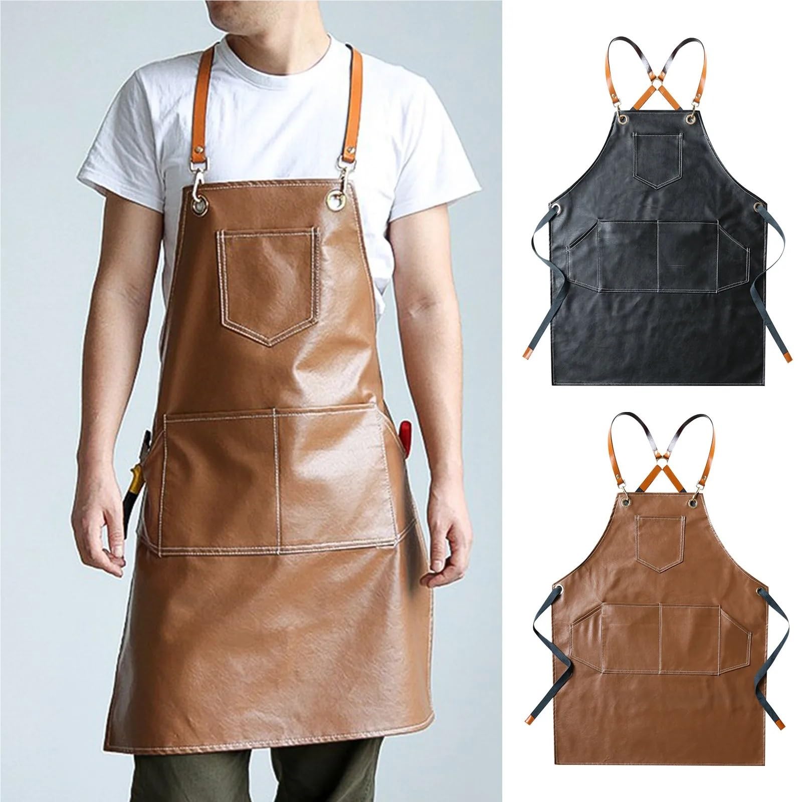 Delantal impermeable de lona algodón grueso, 2 uds., tienda Catering, cocina, hogar, jardinería, delantal cintura comercial Para Hogar