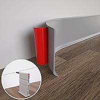 Vista 12 de COUKIU Moldura Flexible para Zócalo, 3 Pulgadas x 40 Pies Base de Pared de Vinilo Autoadhesiva Base Cove, Moldura de Base de Pared de Goma