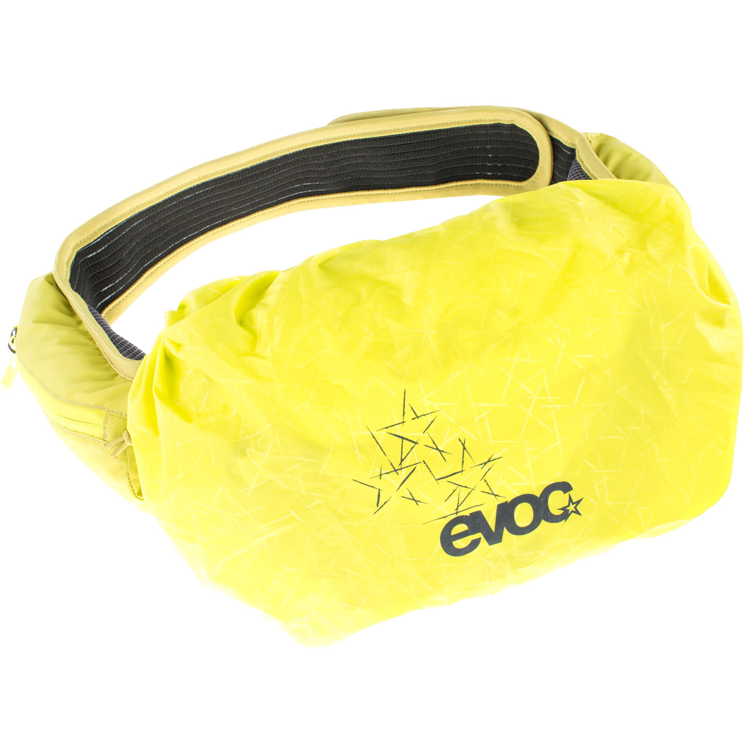 EVOC RAINCOVER SLEEVE HIP PACK Kurtka przeciwdeszczowa do kieszeni biodrowych o pojemności 3-7 litrów do aktywności na świeżym powietrzu (rozmiar: M, wodoodporna, odblaskowe nadrukowane logo)