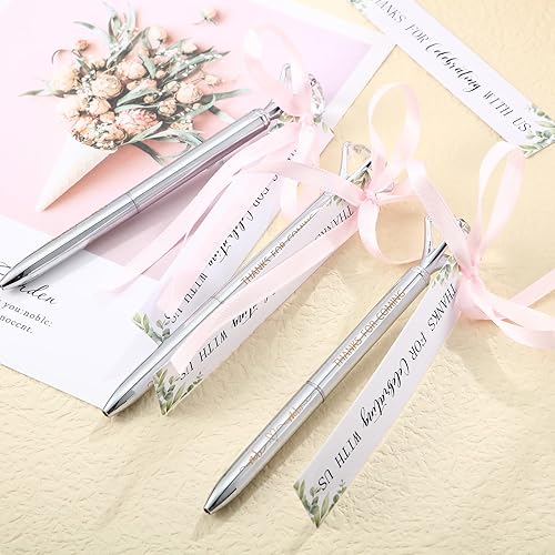 Miniatura 3 de Fulmoon 12 juegos de bolígrafos de boda para despedida de soltera, a granel, regalos de fiesta de boda, bolígrafos de tinta negra, bolígrafo de boda