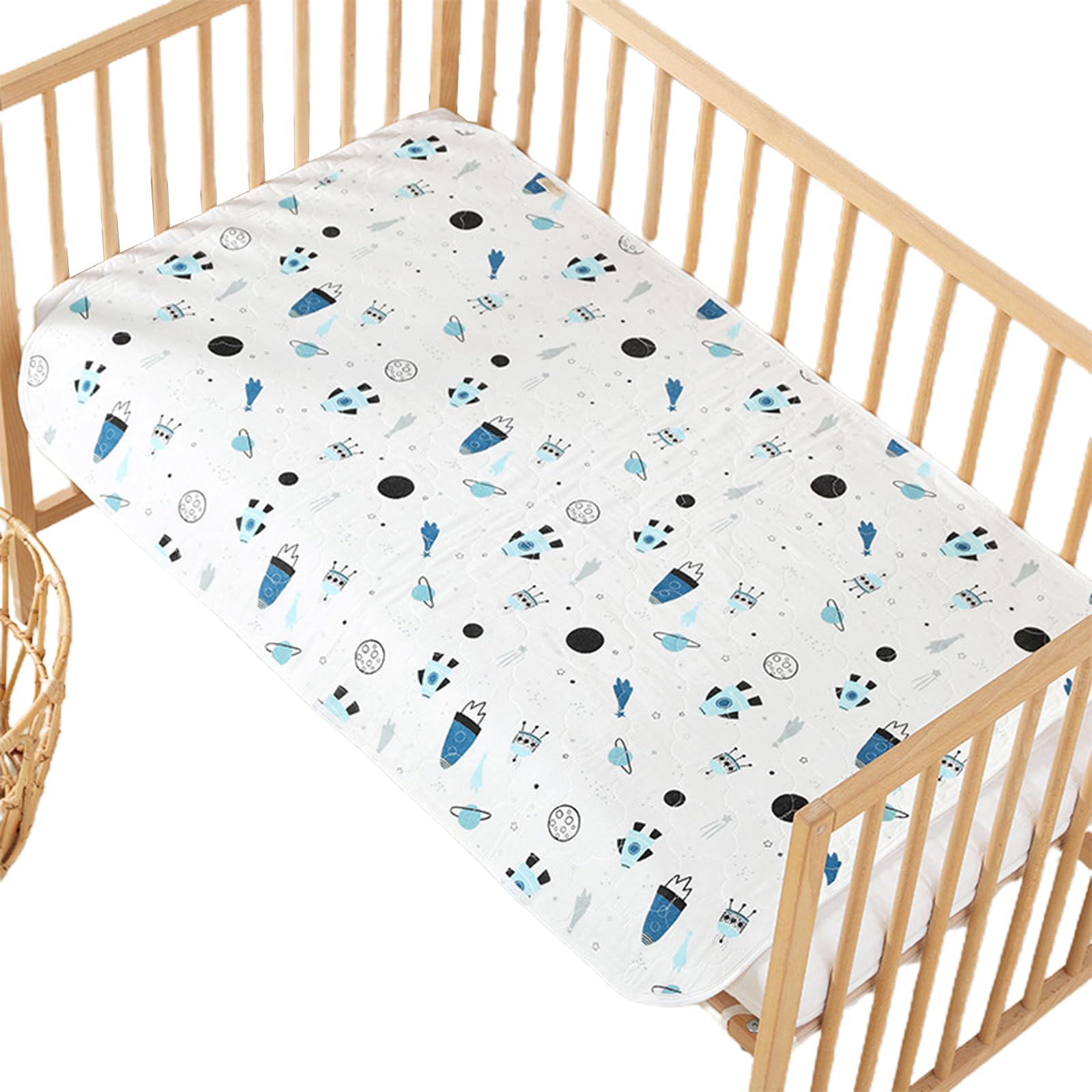 Potty Training Bed Pad, 5-layer 70 * 90cm Waterproof Diaper Pad with Anti-slip Design, No Fluorescent Agent Washable Crib Mattress Sheets for Baby Toddlers Children - Small Universe