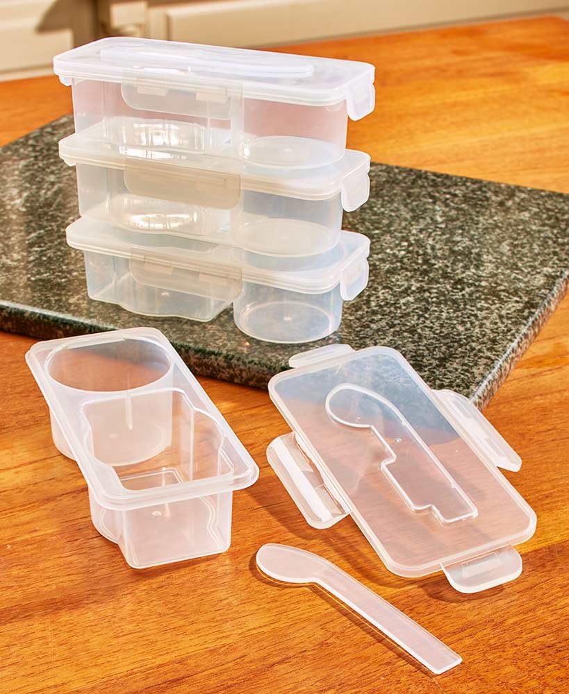 Set of 4 Cracker & Spread Containers Spreading Knives