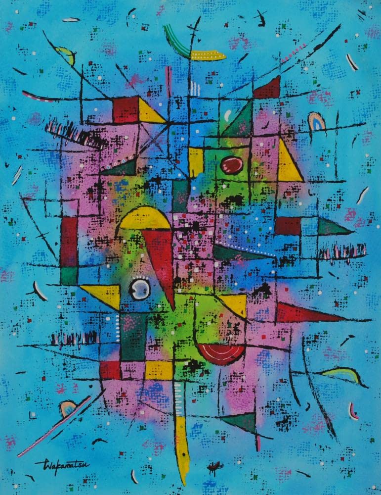 Amazon.co.jp: 若松愛子 Works 6-1 抽象画 絵画 水彩画 インテリア
