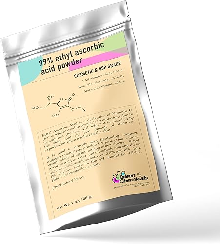 Miniatura 5 de Talsen Chemicals Polvo de ácido ascórbico etílico y derivado estable de vitamina C que ayuda a absorber la vitamina C para la piel, mejorar el