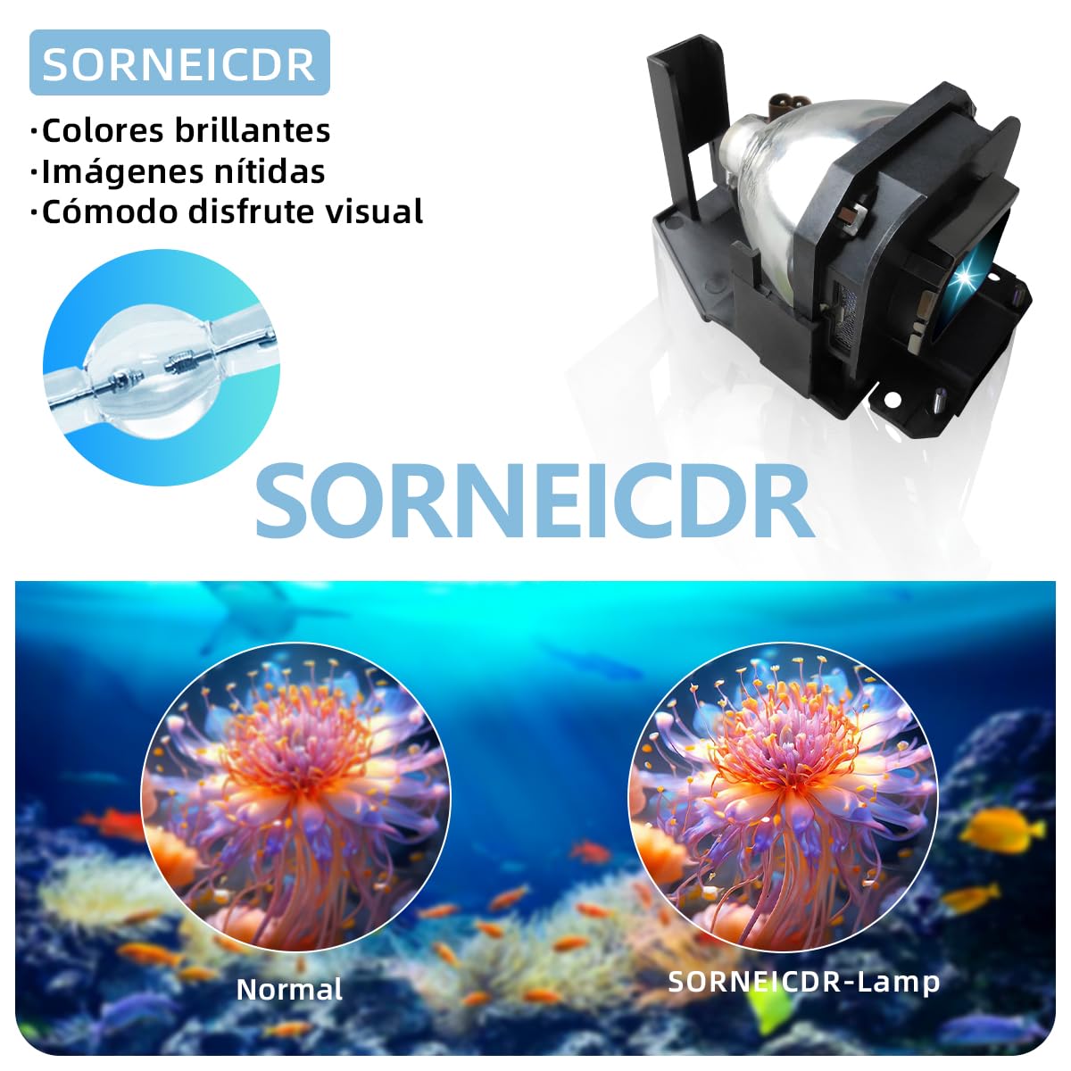 SORNEICDR ET-LAX100 Projector lamp Compatible with Panasonic PT-AX200E PT-AX100 PT-AX100E PT-AX100U PT-AX200 PT-AX200U - Image 2