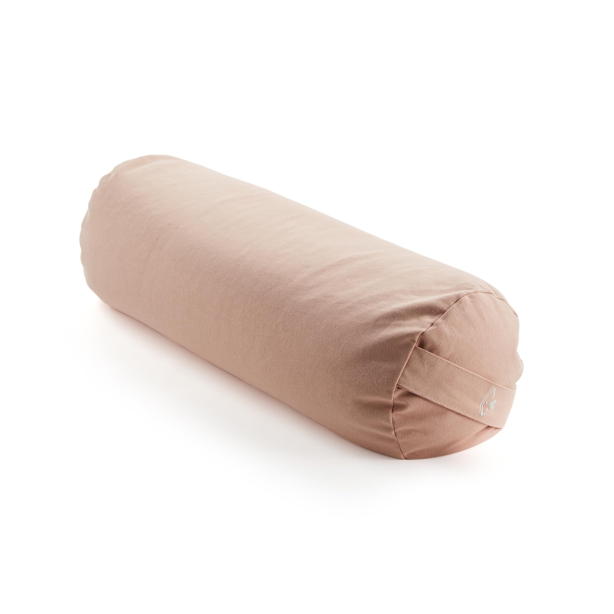 Myga Buckwheat Support Bolster Pillow – Soft & Comfortable Yoga Cushion for Restorative & Pregnancy Yoga – Organic Buckwheat Filling and Removable Cotton Cover with Carry Handle – 63 x 25cm (Blush)