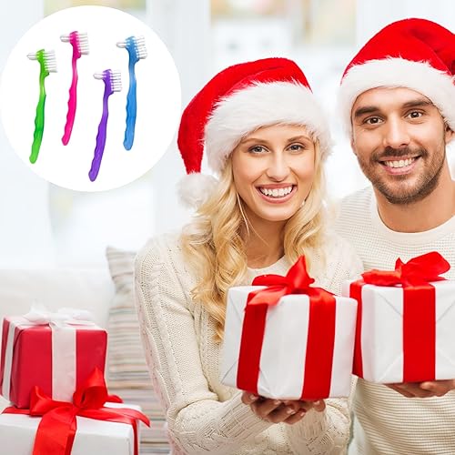 Miniatura 7 de Cepillo de dientes pequeño para dentaduras postizas, cerdas multicapas, mango de goma ergonómico para limpieza de dientes falsos
