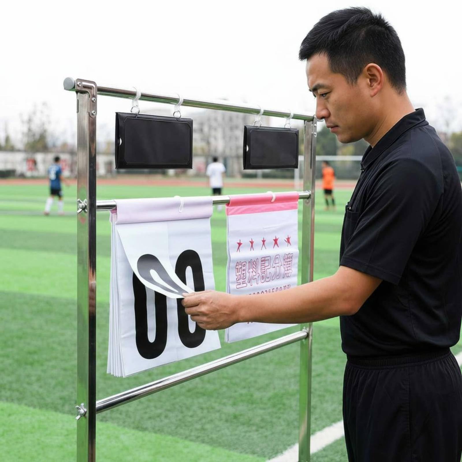 Tabellone Segnapunti da Competizione Portatile Segnapunti Scheda Girevole Supporto Stabile Attrezzatura Sportiva per Torneo