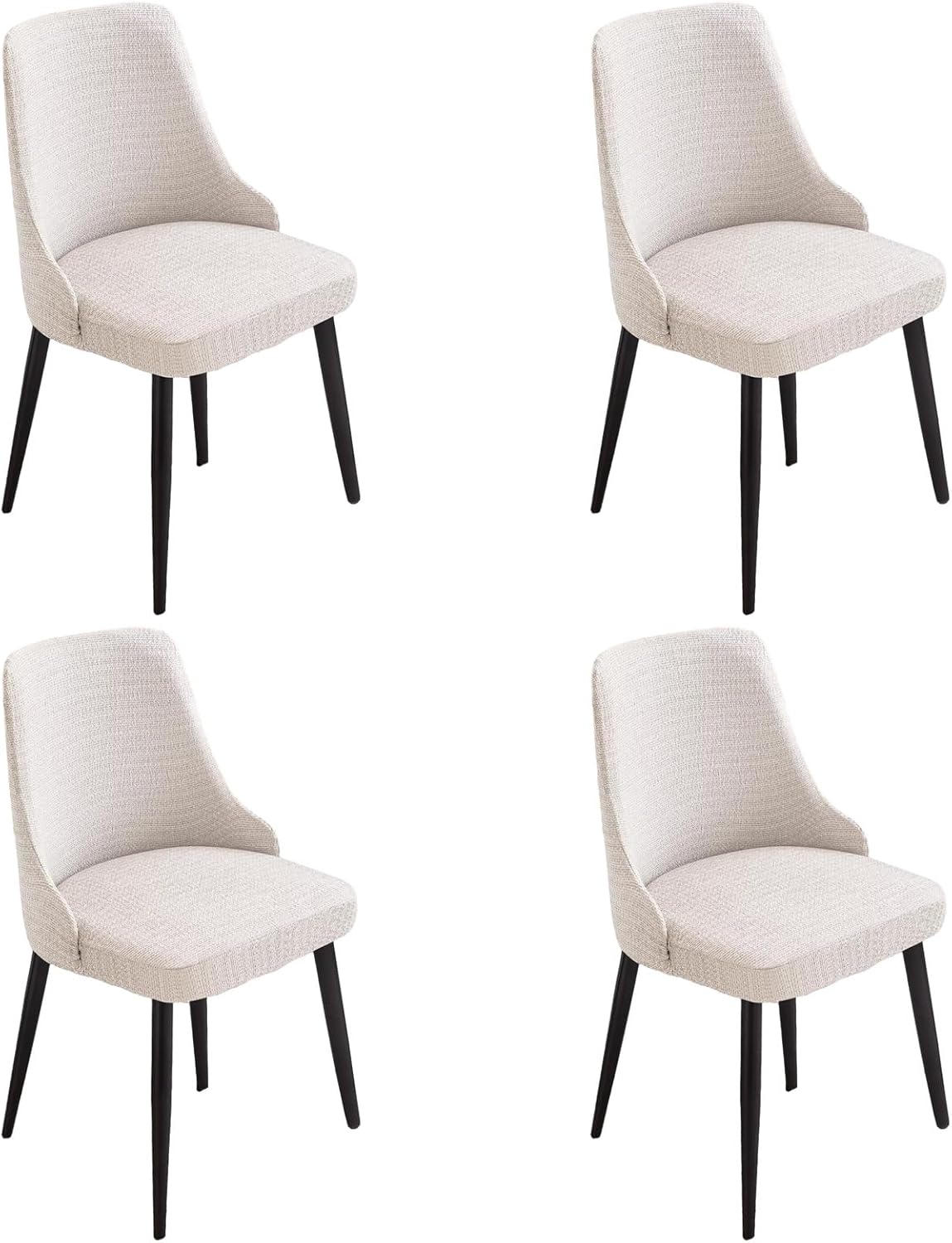 Stretch Wingback Side Chair Slipcover Accent Chairs Cover with Low Arm Washable Upholstered Arm Dining Chair Protector for Dining Living Room, Home Decor Etc,Beige,4pcs