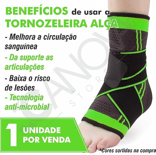 Tornozeleira 1 Unidade Alças Ajustáveis Compressão Cross Futsal Fitness Futebol Crossfit Ajustável T
