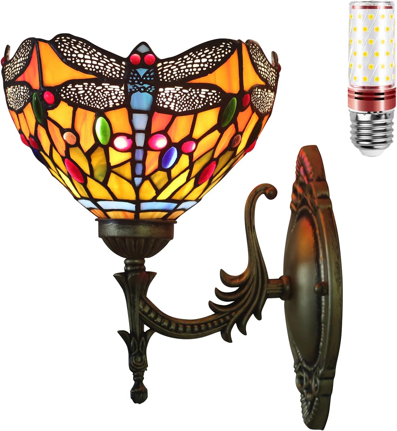 Tiffany Wall Lamp Wall Light Indoor Vintage Wall Lamp Staircase Bedroom Living Room Wall Lights Made of Glass