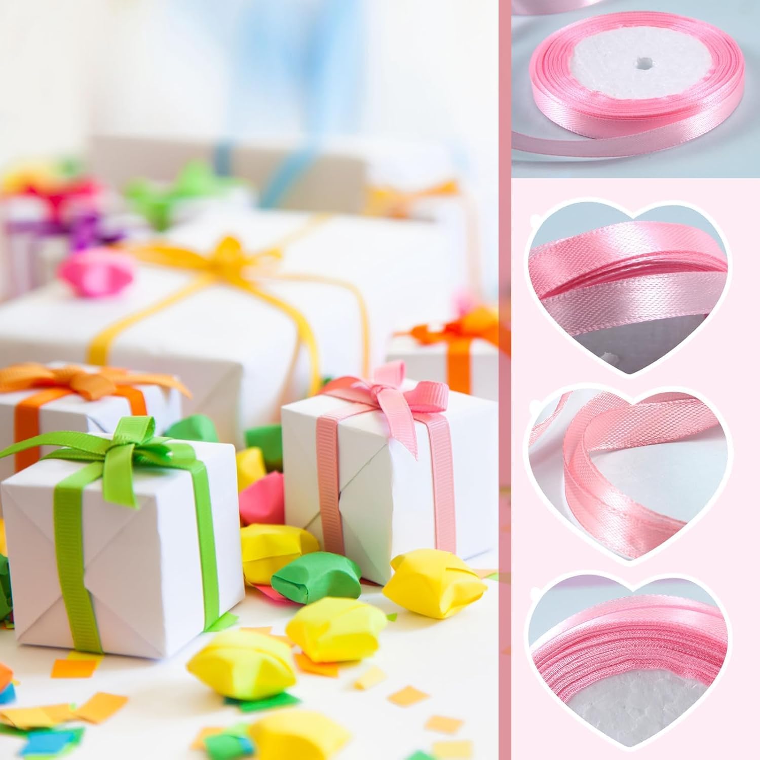 12 Rotoli Nastro Di Raso 6mm X 22m - Multicolore Per Regali, Decorazioni E Fai Da Te - Foto 7