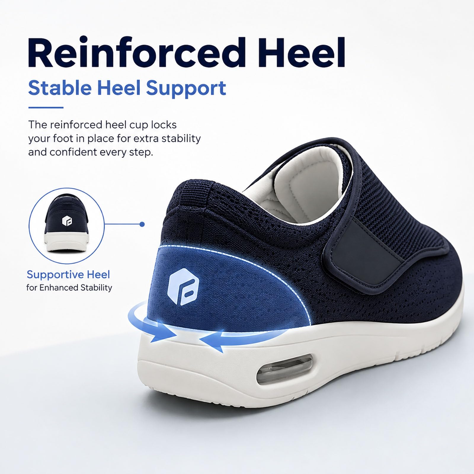 Generisch Women's Hook Loop Trainers for Swollen Feet, Bandage Shoes
