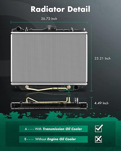 Miniatura 2 de SCITOO 2195 Radiador de repuesto para 1998-2002 para pasaporte 1998-2000 para Isuzu para Amigo 1998-2004 para Isuzu para Rodeo 2001-2003 para Isuzu