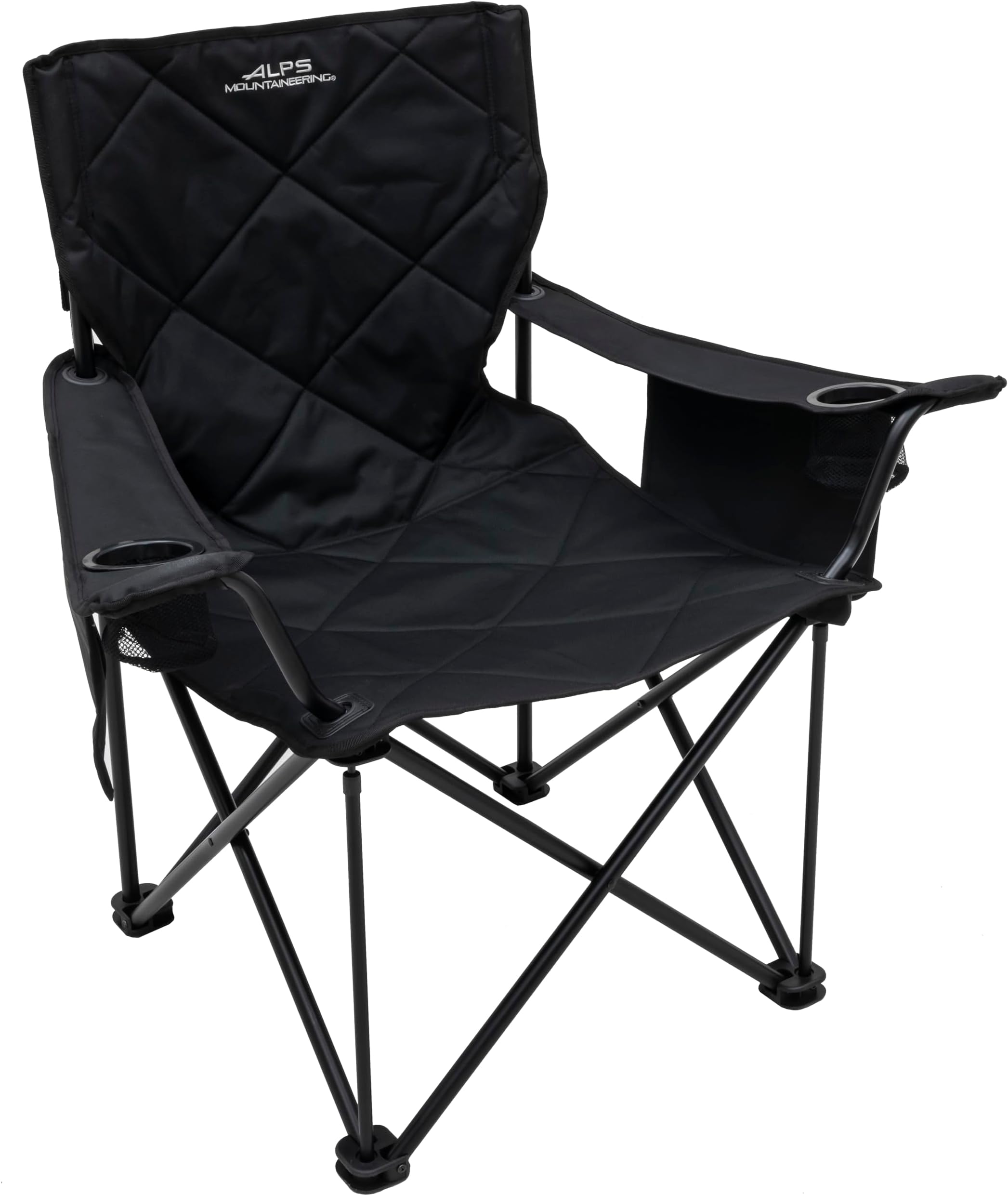 King Kong Camping Chairs for Adults with Mesh Cup Holders and Pockets, Built Durable and Reliable with Compact Foldable Steel Frame