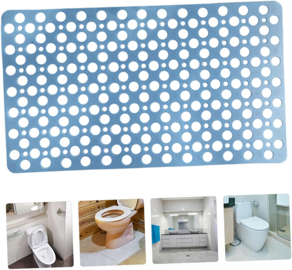 SOLUSTRE Non- Bathmat Strong Cups TPE Material Water-Resistant Bathroom Floor Mat for Home Use for Bathtubs Showers and Pools