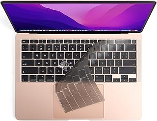 CaseBuy Premium Ultra Thin Keyboard Cover for 2021 2020 MacBook Air 13 inch with Apple M1 Chip A2337 A2179 EU Layout Keyboard Protector -Clear