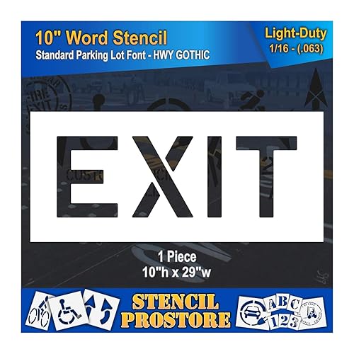 Plantillas de marcado de pavimento  Plantilla de salida de 10 pulgadas  10 x 30 pulgadas x 116 pulgadas (63 mil)  Ligero
