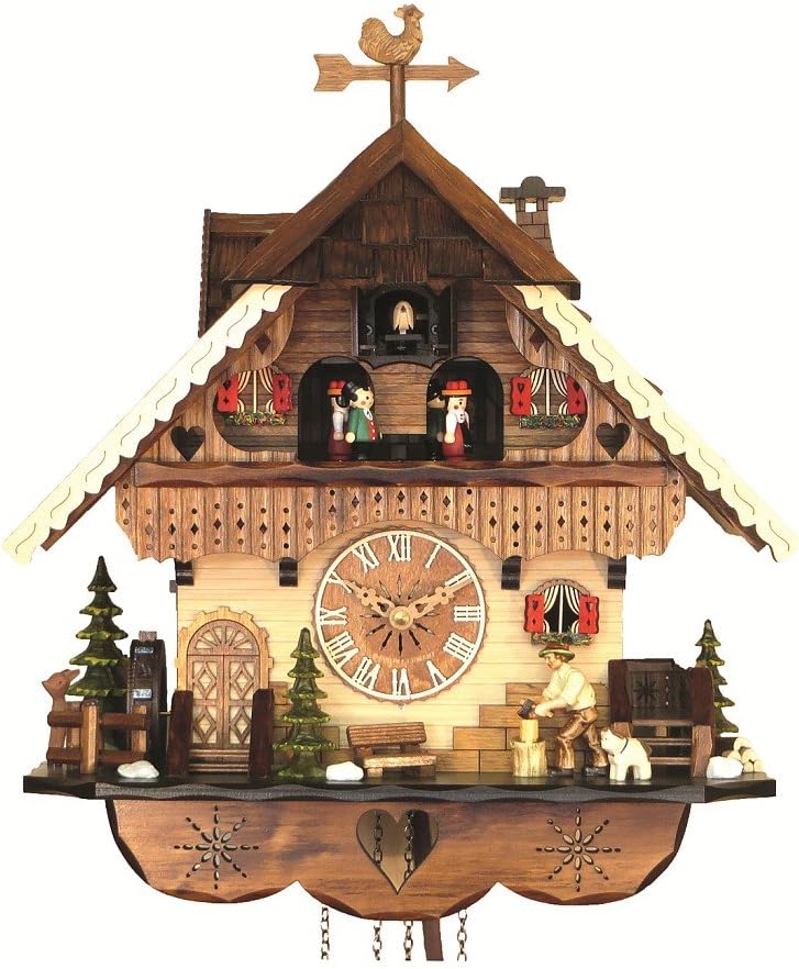 Engstler Quartz Cuckoo Clock Black Forest House with Moving